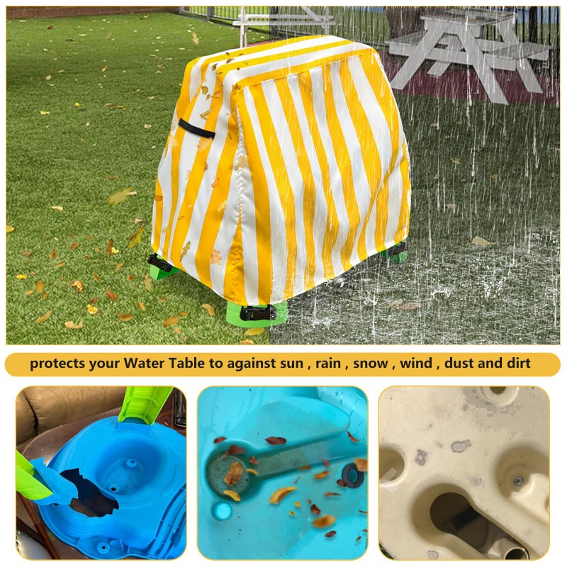 Aacabo Kids Water Table Cover Fit Step2 Rain Showers Splash Pond Water Table Waterproof Dust Proof Anti-UV Outdoor Toys Cover-Cover only - Image 4